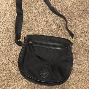 Tory Burch Nylon Crossbody Messenger Bag Black Medium